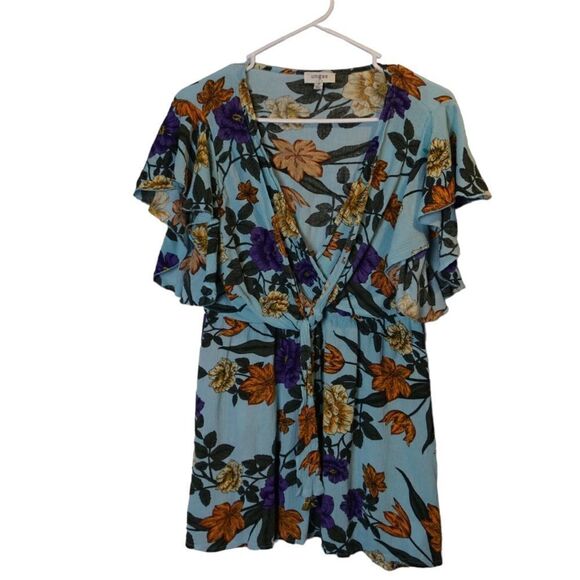 Umgee Floral Short Sleeve Top, SIze M - Picture 5 of 7